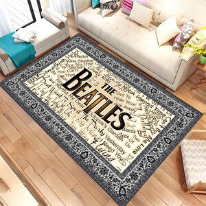 The Beatles, The Beatles Rug, Rock Music Rug, Music Rug, The Beatles Gift, Living Room Rug, Area Rug, Decor Rug, Cool Rug, Gift Rug