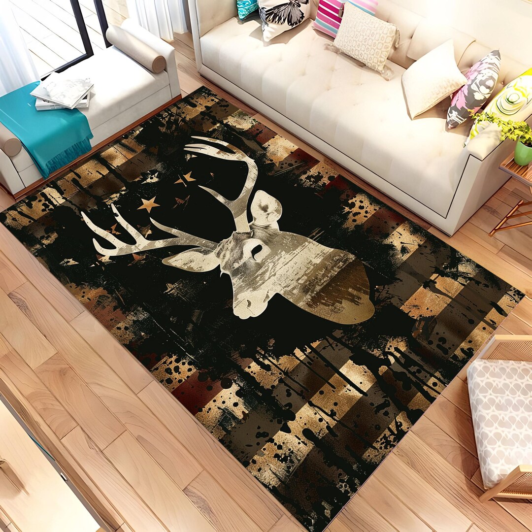 Deer Rug, Deer Themed Rug, Deer Design Rug, Animal Rug, Cool Rug ...