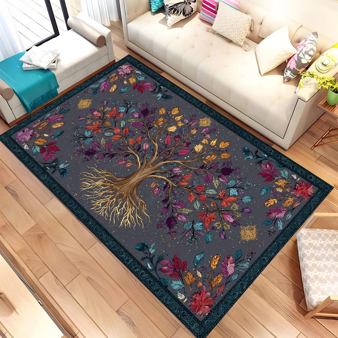 Tree of Life Area Rug, Tree Rug, Tree of Life Rug, Mythology Rug ...