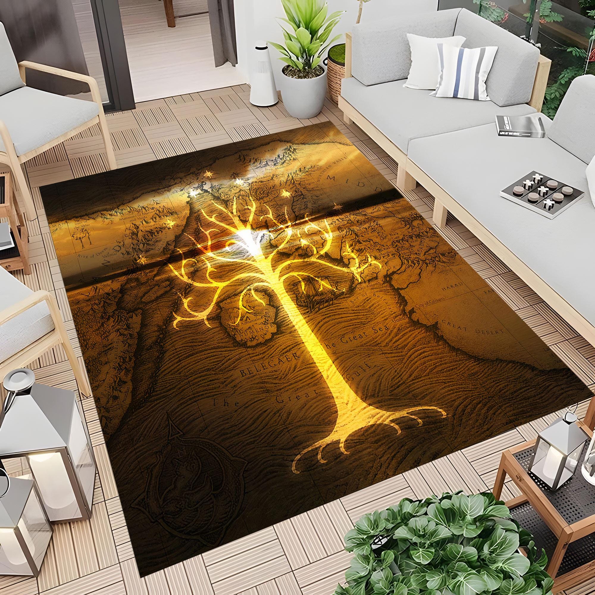 White Tree of Gondor, Lord of the Rings Rug, LOTR Decor, Middle Earth ...
