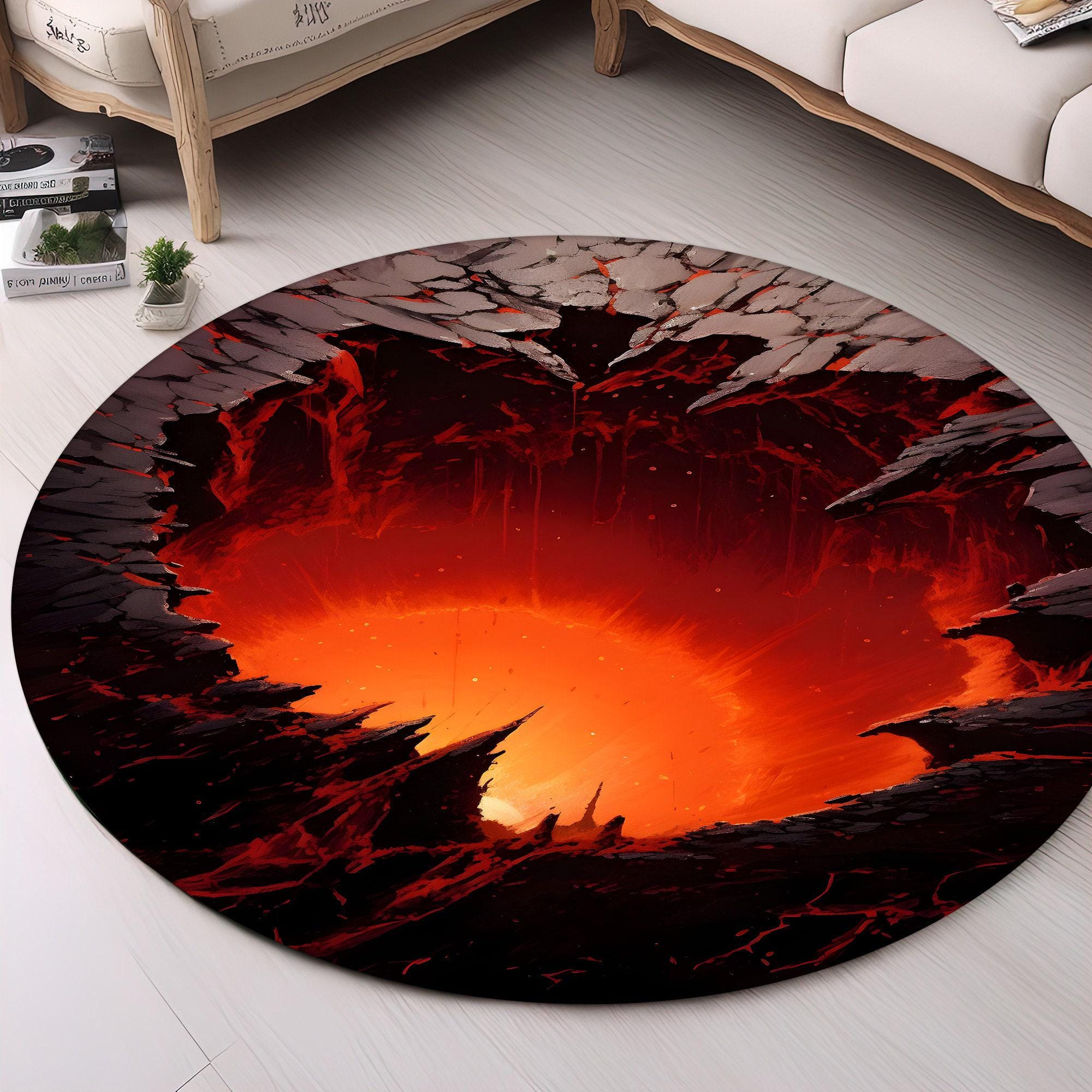3D Rug, Huge Crack Rug, Lava Rug, Deep Hole Rug, Optical Illusion