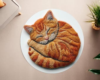 Cat Rug, Cute Animal, Animal Rug, Sleepy Cat Rug, Pet Paw, Cool Rug, Round Rug, Area Rug, Popular Rug, Non Slip Rug, Soft Rug, Home Decor