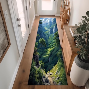 Alfombra de bosque, alfombra de árbol, alfombra con estampado de árbol, alfombra de corredor de bosque, alfombra de corredor, alfombra de corredor de regalo, alfombra de pasillo, alfombra larga decorativa, alfombra moderna, alfombra de área