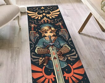 Zelda Legend Rug, Zelda Runner Rug, Runner Design Rug, Gaming Area