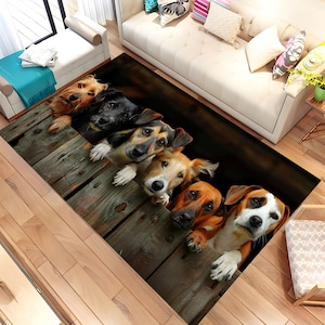 Dogs Rug, Animal Rug, Dogs Design Rug, Dog Lovers Rug, Animal Design, Living Room Rug, Gift For She, Decor Rug, Gift Rug, Cool Rug