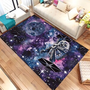 Millenium Falcon Rug, Galaxy Rug, Star Wars Space Rug, Cool Rug, Living Room Rug, Gift For She, Decor Rug, Area Rug, Cool Rug, Home Decor