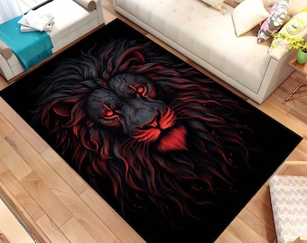 Lion Rug, Animal Rug, Gift Lion Rug, 3D Animal Rug, Lion Carpet, Home Decor Rug, Area Rug, Popular Rug, Non Slip Rug, Soft Rug, Home Decor