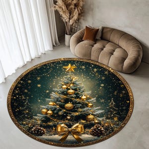 クリスマスラグ、クリスマスラウンドラグ、サンタクロースラウンドラグ