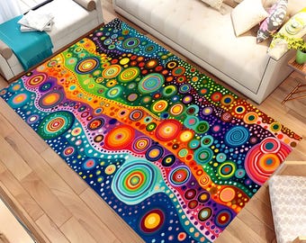 Colorful Rug, Multicolored Rug, Abstract Rug, Modern Abstract Rug, Home Decor, Area Rug, Popular Rug, Non Slip Rug, Soft Rug, Cool Rug