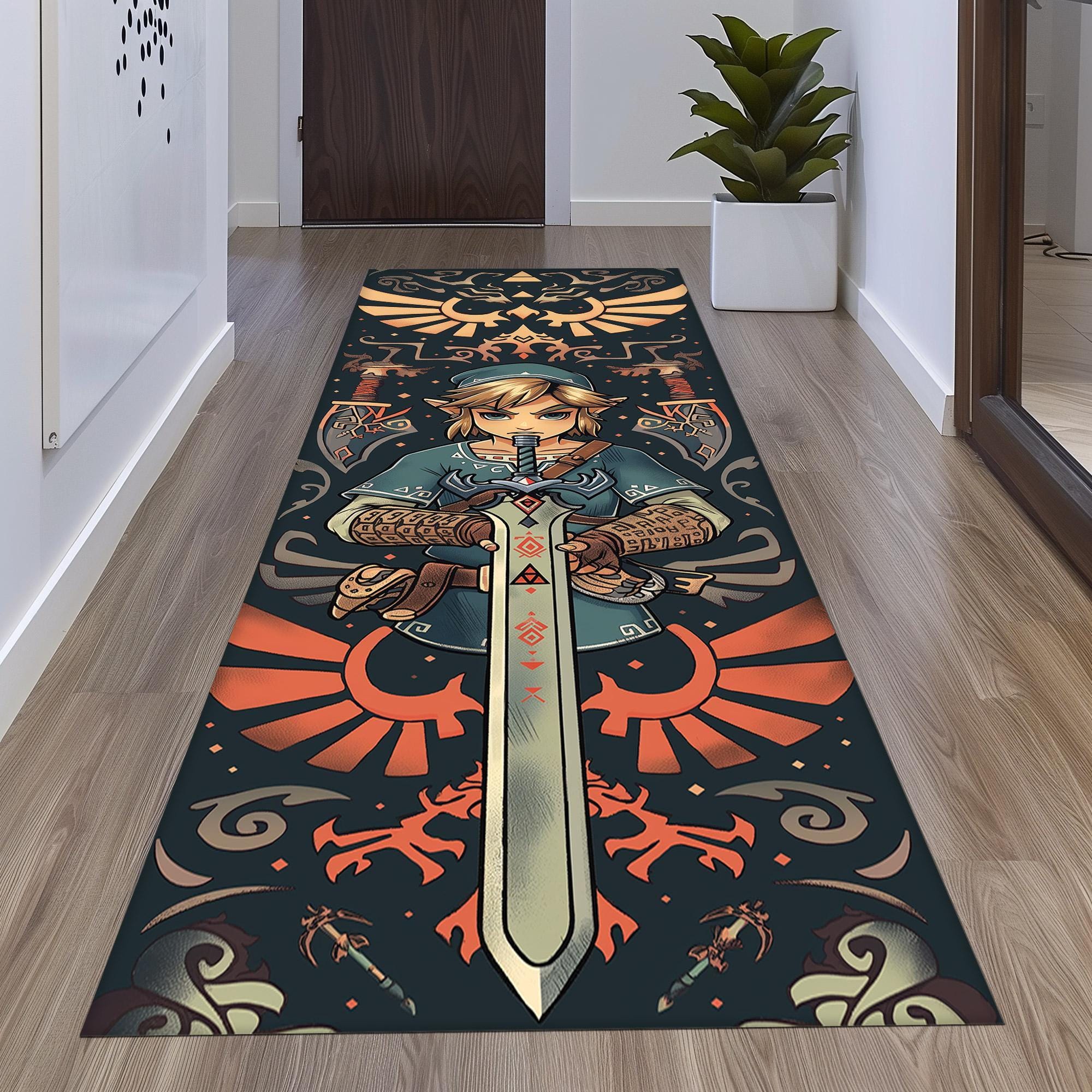 Zelda Legend Rug, Zelda Runner Rug, Runner Design Rug, Gaming Area