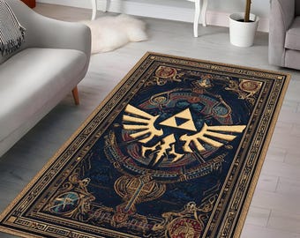 ゼルダの伝説 ラグマット ゼルダラグ、ゼルダの伝説ラグ、ゲームルームラグ、ゼルダ柄ラグ