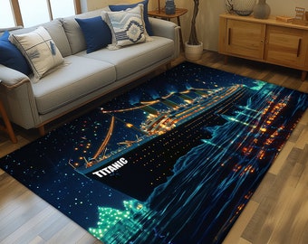 Alfombra Titanic, Alfombra de diseño Titanic, Alfombra popular, Alfombra personalizada, Alfombra de película, Regalo de mamá, Alfombra de sala de estar, Regalo para ella, Alfombra de decoración, Alfombra de regalo, Alfombra fresca