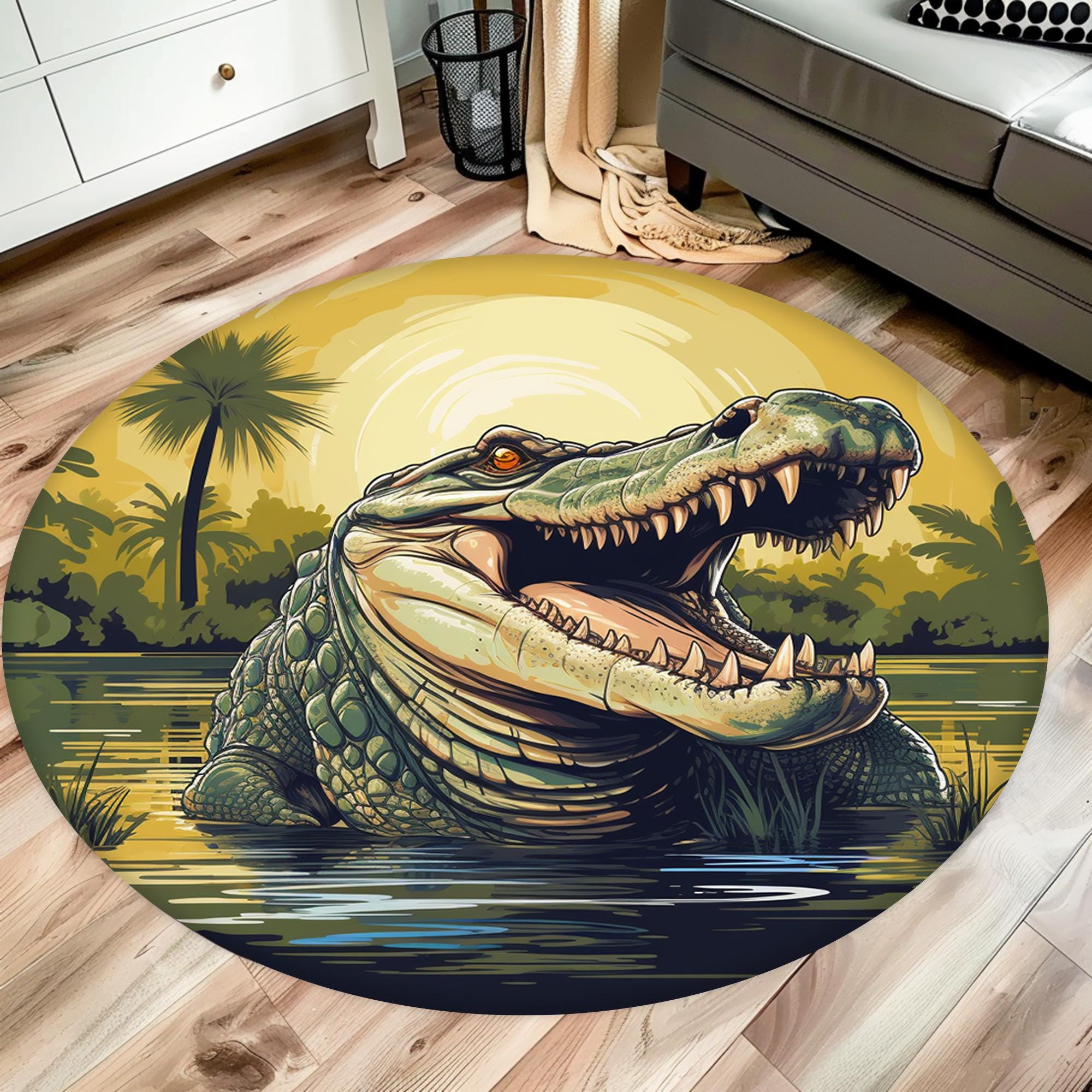 Crocodile Rug, Animal Rug, 3D Rug, Alligator Rug, Living Room Rug ...