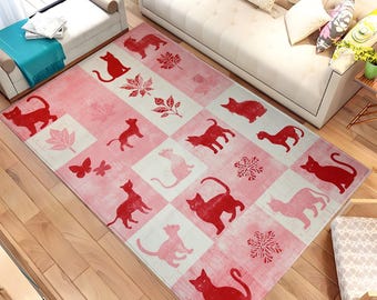 Cat Rug, Animal Rug,  Cat Design Gift, Pet Rug, Cat Lovers Rug, Pet Paw Rug, Living Room Rug, Gift For She, Decor Rug, Cool Rug, Area Rug