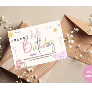Afdrukbare verjaardagswenskaart: Direct downloaden | Verjaardagswensen | DIY-kaart | DIY afdrukbare hoge resolutie | Deel je liefde