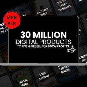 Digital Products Bundle Ideal for Passive Income, Millions of DFY Content, Featuring Private Label Rights & Master Resell Rights (MRR) (PLR)