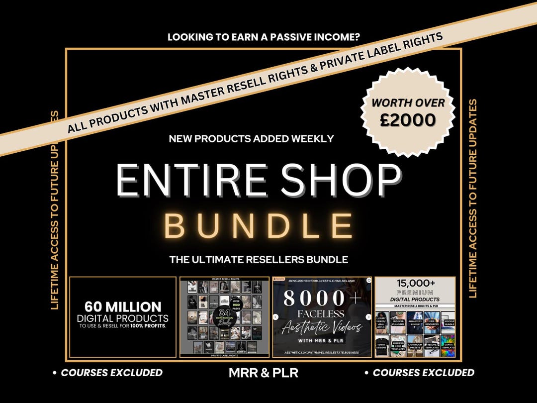 MRR & PLR Entire Shop Bundle: Digital Marketing Passive Income - Etsy