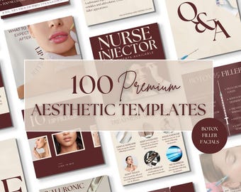 100 Aesthetic Templates | Botox & Filler Instagram Posts