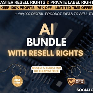 AI Bundle Chat GPT, Crea arte online, crea prodotti, rivendi e guadagna un reddito passivo, guida, Master Resell Rights Private Label Rights MRR
