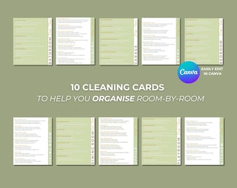 2026 Cleaning Cards: Editable Canva Templates (Digital Download)