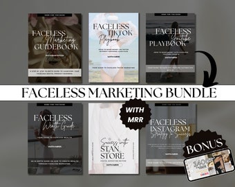 Faceless Marketing Bundle | 6 Done For You Guides | MRR & PLR Rights | Digital Wealth | Passive Income | Social Media Strategies | Business