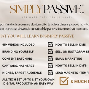 Simply Passive Course, Digital Marketing Guide/Course For Beginners, w/ MMR Master Resell Rights image 4