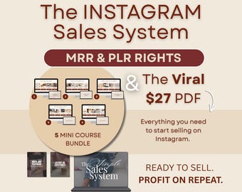 Instagram Sales System | 5 Mini Courses, MRR, PLR (Digital Download)
