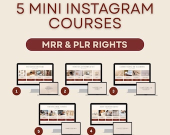 5 Instagram Mini Courses Bundle | MRR & PLR Included | Instagram Marketing Course | Social Media Training | Digital Product Resell Rights
