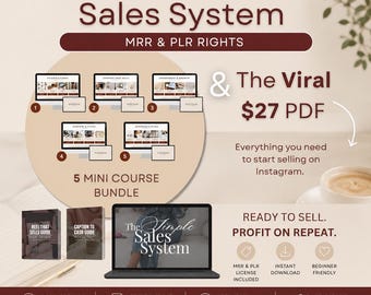 Instagram Sales System MRR & PLR | Digital Course Bundle | Master Resell Rights | Passive Income | Instant Download