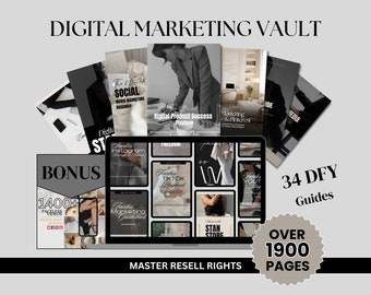 Digital Marketing Vault | 34 Done For You Guides, Ebooks, Playbooks | MRR | Faceless Marketing | Monetize Your Social Platforms | Bonuses