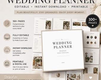 Wedding Planner | Luxury Wedding Organiser | Chic Wedding Invite With RSVP (Instant Download)