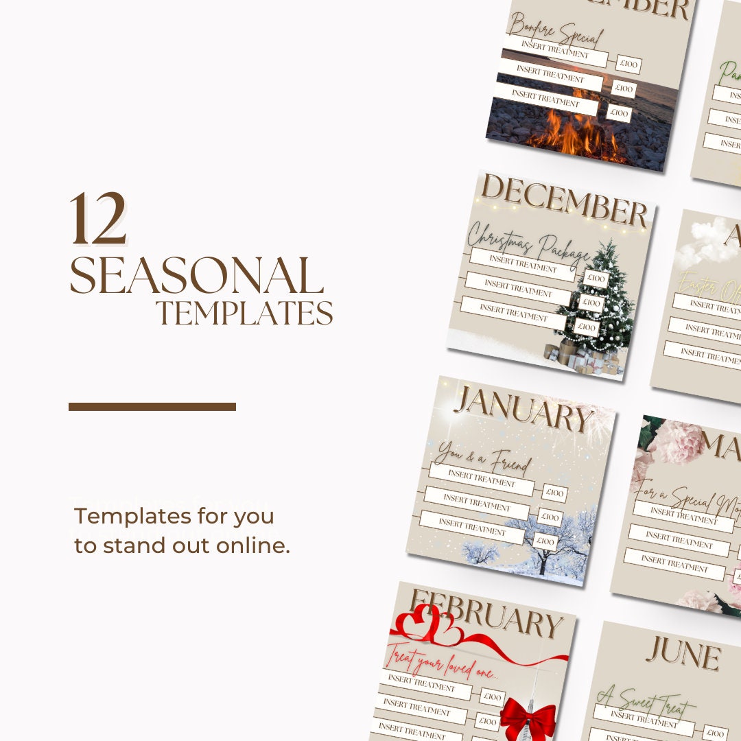 Seasonal Aesthetics Templates: Instagram Posts, Business Branding ...