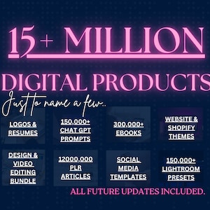 Digital Products 15M+, Sell And Earn Passive Income, Done-For-You Bundle, Master Resell Rights / Private Label Rights (MRR & PLR)