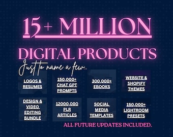 Digital Products 15M+, Sell And Earn Passive Income, Done-For-You Bundle, Master Resell Rights / Private Label Rights (MRR & PLR)