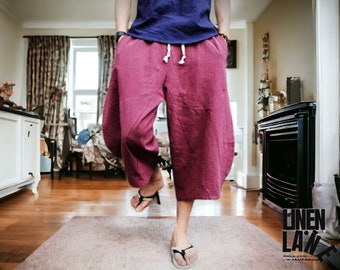 Loose Wide Leg Pants | Men's Linen Pajama | Fashionable Loungewear Cloth