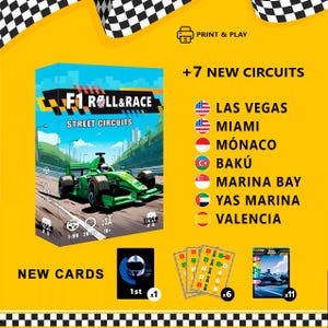 F1 Roll & Race: Street Circuits - Juego de carreras, juego deportivo Roll and Write