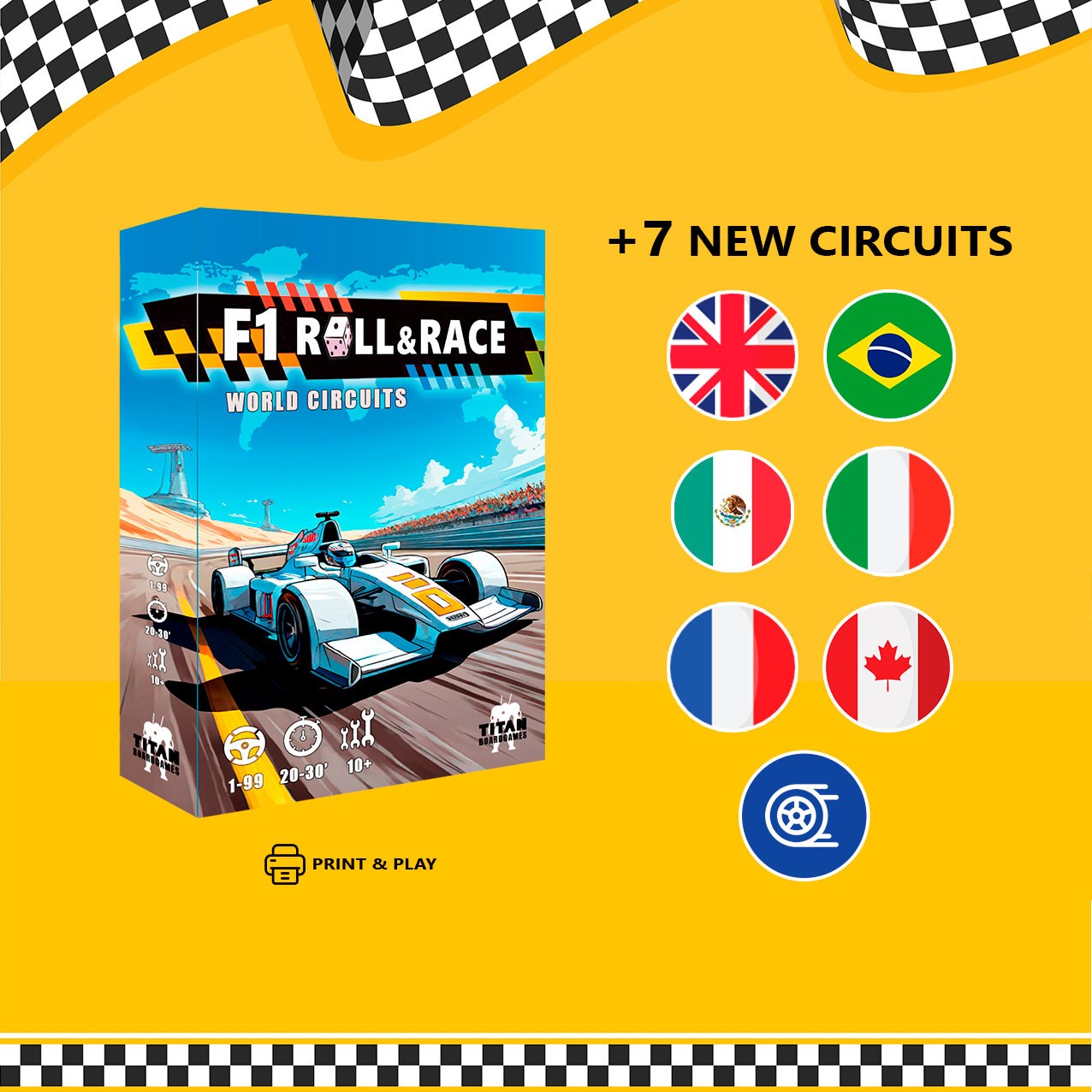 F1 Roll & Race: World Circuits - Racing game, sport Roll and Write game