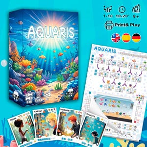Aquaris Roll & Write-spel: Utskrivbart akvarieäventyr (PDF-nedladdning)