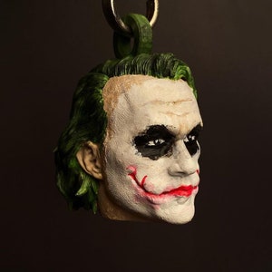 The Dark Knight Joker Keychain - Heath Ledger Joker Keychain - Clown Prince of Crime - Superhero Villain Keychain - DC Comics Keychain