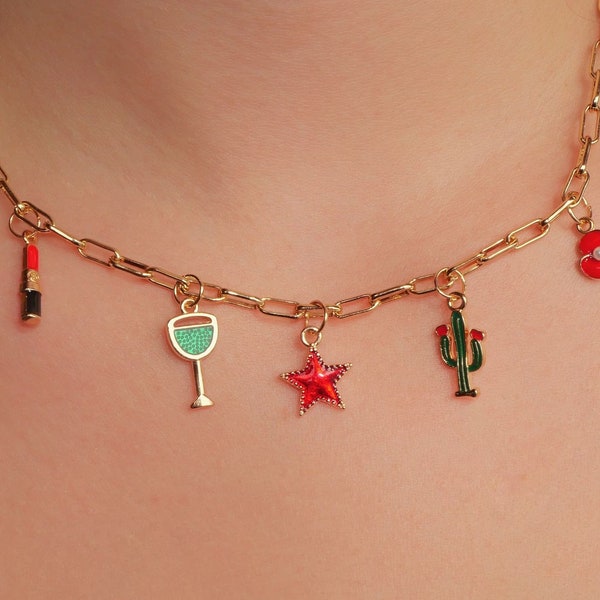 Collier Charms "Jardin Secret"