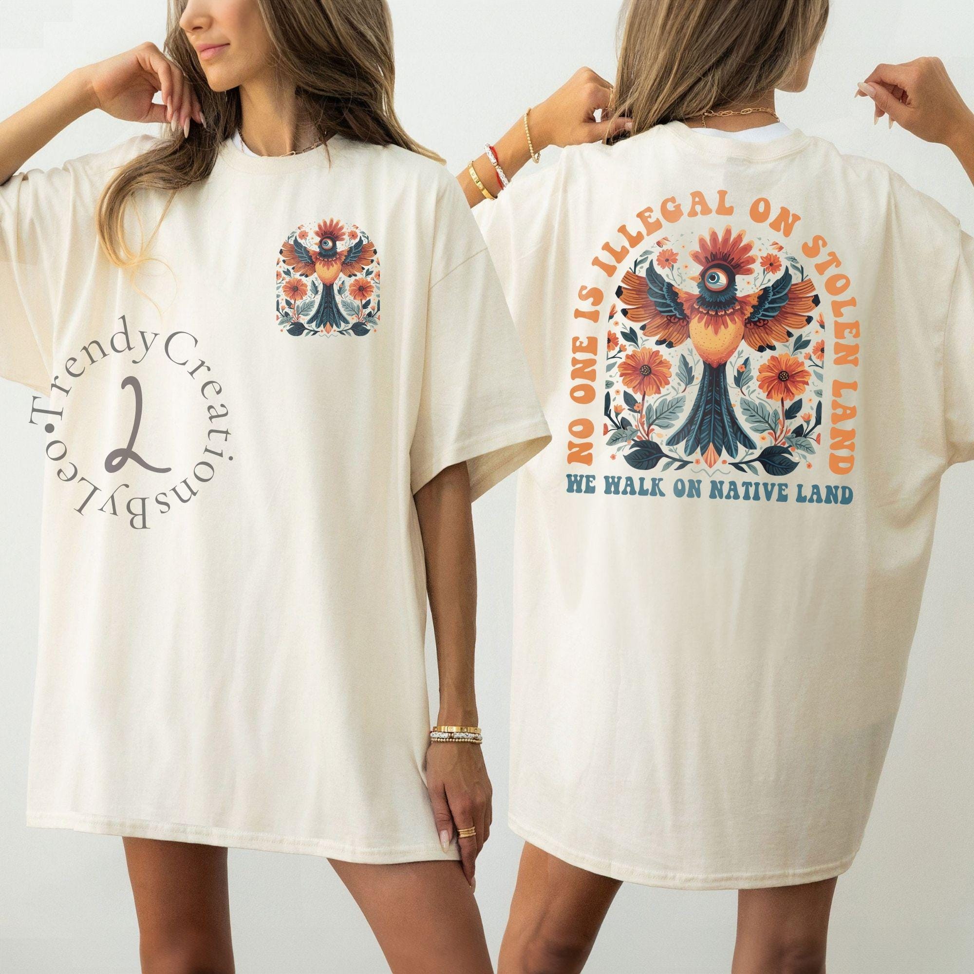 No One Is Illegal On Stolen Land Shirt, We Walk On Native Land Tee, Human Rights Activism Shirt, Native American Sweater, Immigration Tee