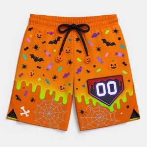 Halloween baseball Drip Shorts , Boys baseball gifts, Custom Jersey Shorts, custom sports clothing, baseball team gifts
