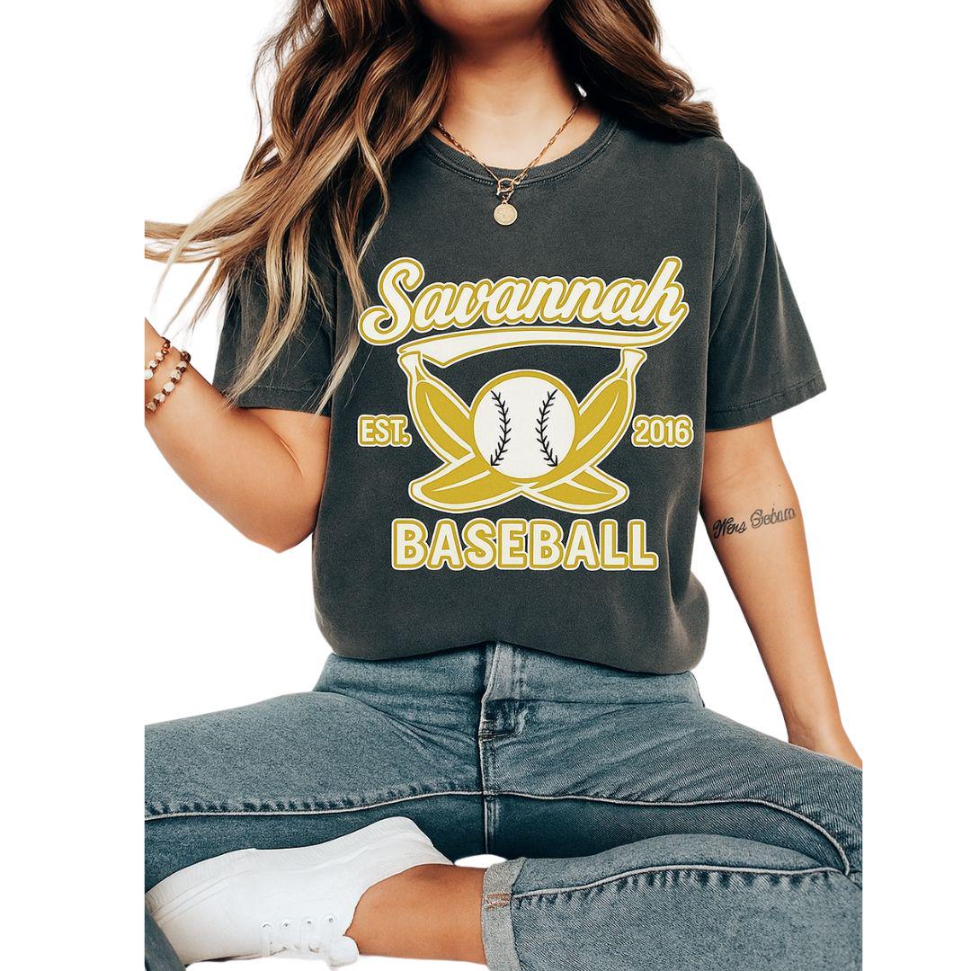 レトロサバンナベースボールTシャツ、ヴィンテージソフトTシャツ、ユニセックスシャツ、バナナファンギフト、サマースポーツトップ