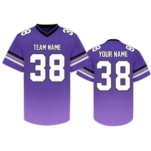 Custom Football Jersey Personalized Name Number Team Logo Game Training Shirt Fan Gift for Men Women Kids Toddlers SportsUniform