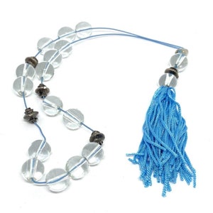 Handmade Greek Komboloi/Worry Beads with Transparent Agate Stone (SCO0102)