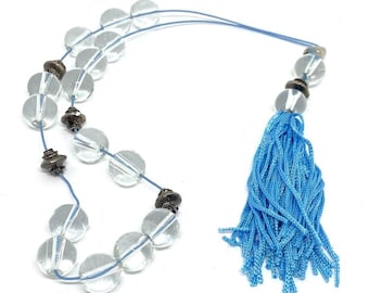 Handmade Greek Komboloi/Worry Beads with Transparent Agate Stone (SCO0102)