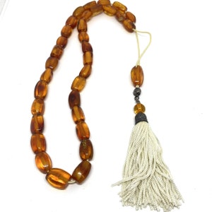 Handmade Greek Komboloi/Worry Beads with original Amber and Silver 925 (SCO0039)