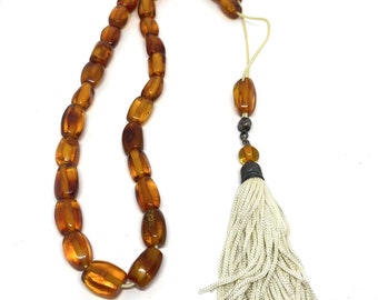 Handmade Greek Komboloi/Worry Beads with original Amber and Silver 925 (SCO0039)