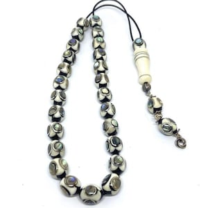 Handmade Greek Komboloi/Worry Beads with Camel Bone and Silver 925 (SCO0053)