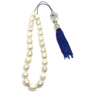 Handmade Greek Komboloi/Worry Beads with Pearls, Swarovski and Silver 925 (SCO0079)